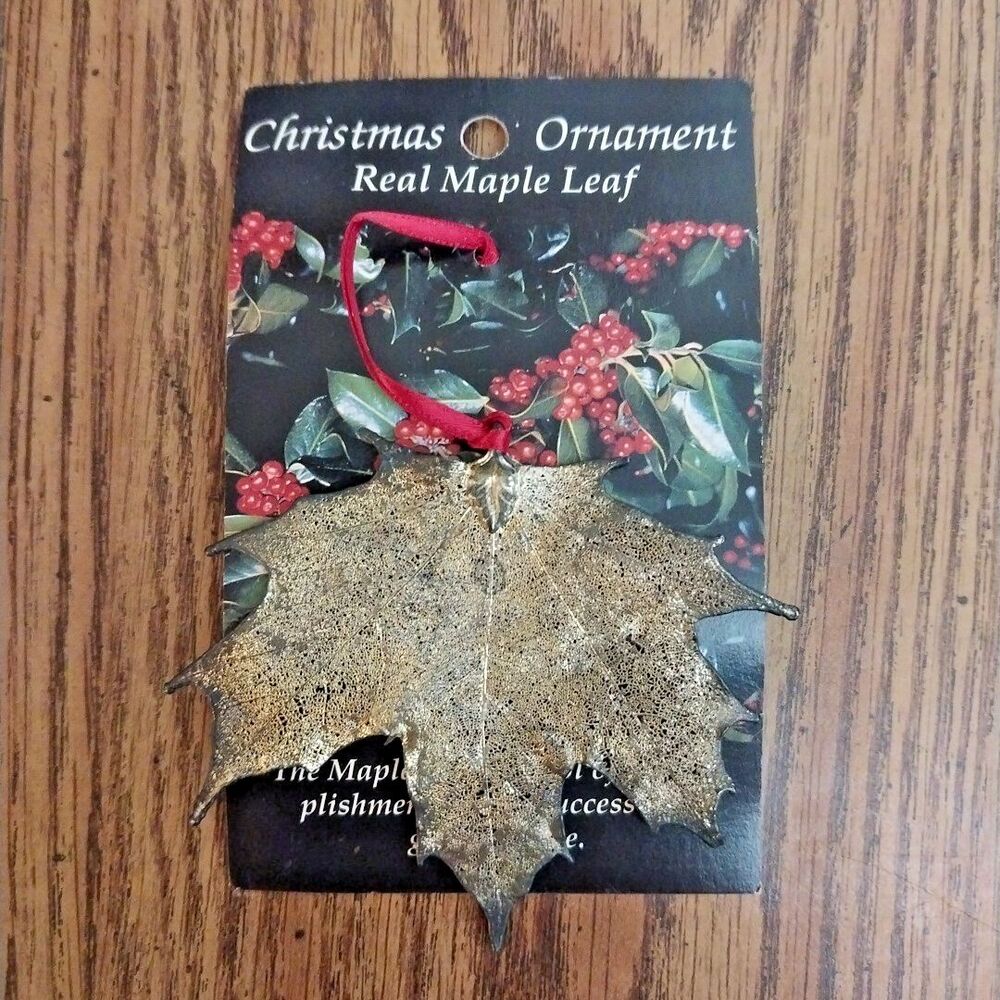 Vintage Real Maple Leaf Christmas Ornament by Nature's Beauty 1993
